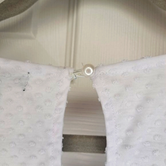 Lane Bryant White Textured Flutter Sleeve Tunic Blouse Plus Size 30/32 - Picture 5 of 7